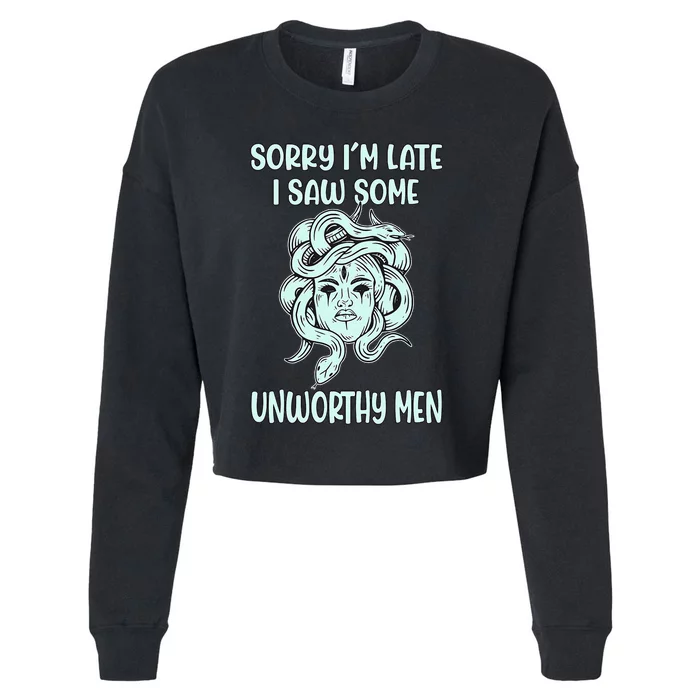 Greek Mythology Medusa Women Cropped Pullover Crew