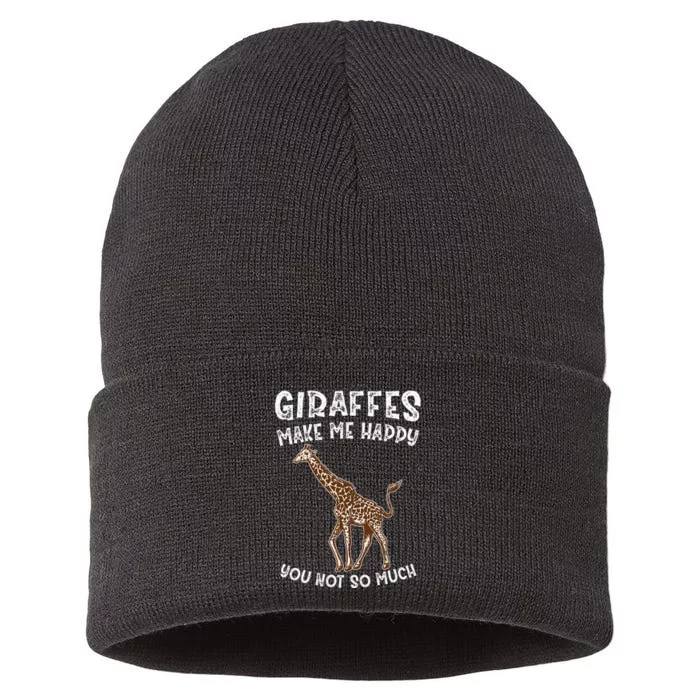 Giraffes Make Me Happy You Not So Much Sustainable Knit Beanie