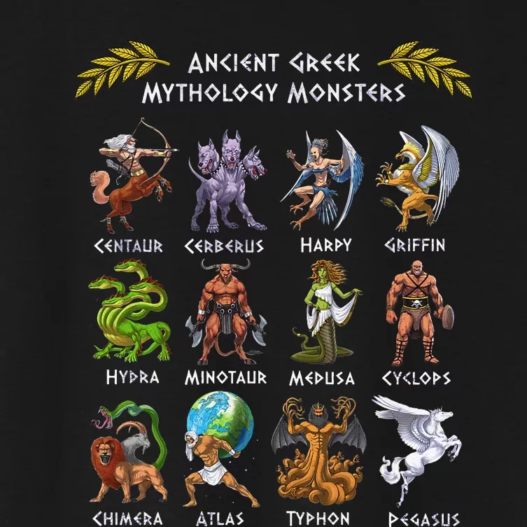 Greek Mythology Mythical Creatures Ancient Greece Gods Women's Crop Top Tee