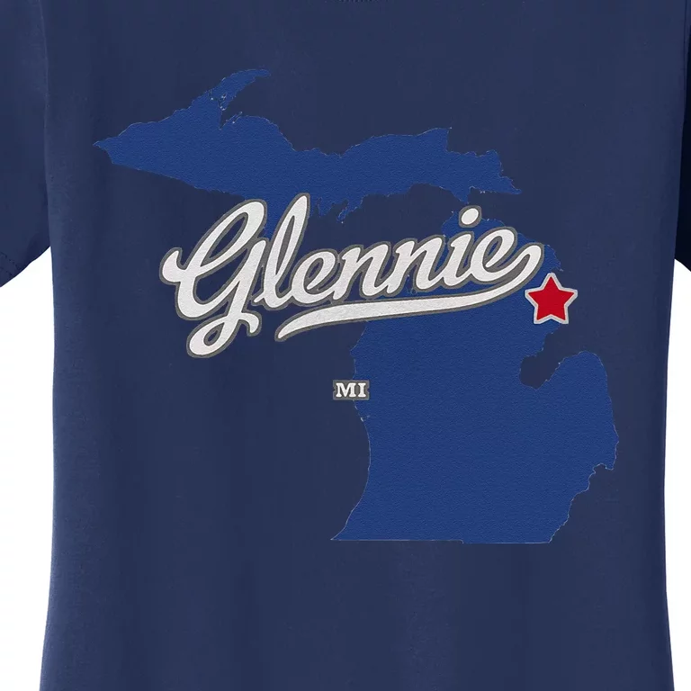 Glennie Michigan MI Map Women's T-Shirt