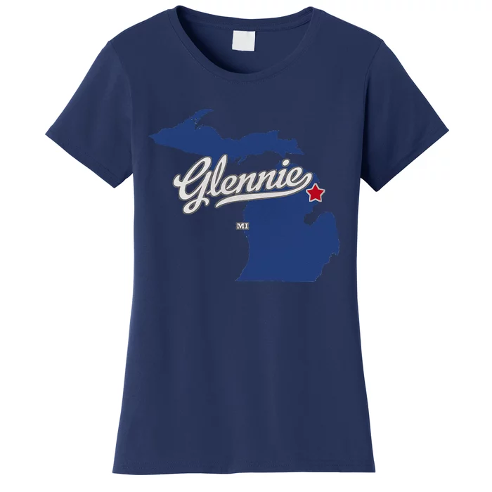 Glennie Michigan MI Map Women's T-Shirt