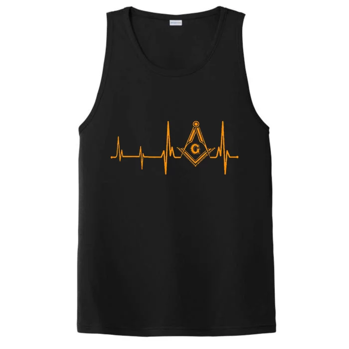 Greats Mason Masonic Symbol Heartbeat FatherS Christmas Performance Tank