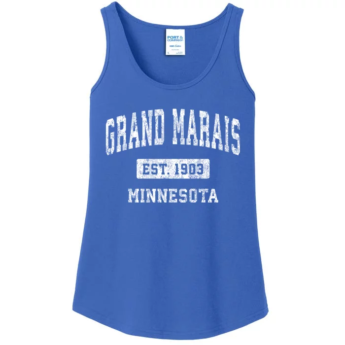 Grand Marais Minnesota Mn Vintage Sports Ladies Essential Tank