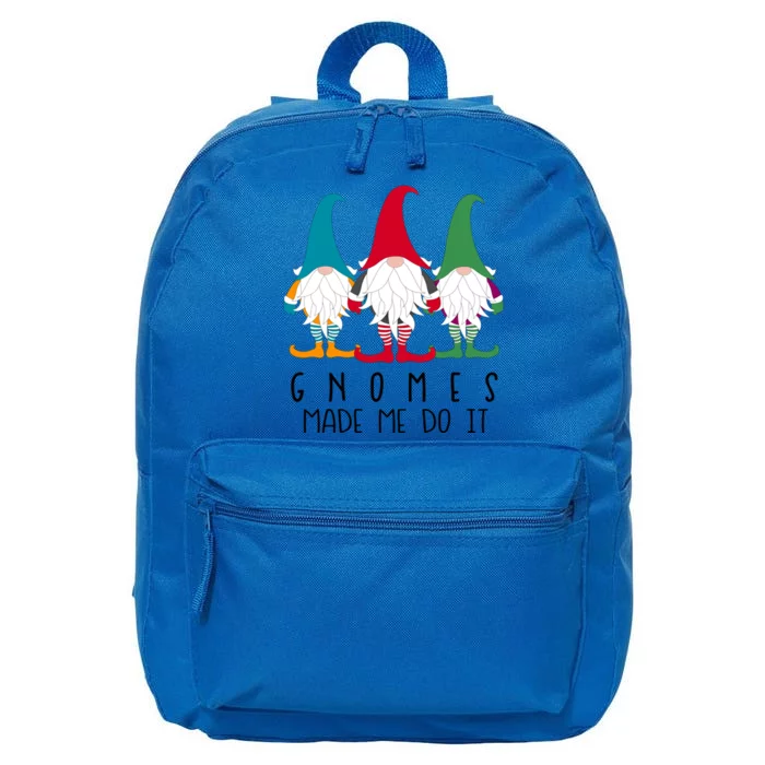 Gnomes Made Me Do It Nordic Santa Gnome Funny Christmas Gift 16 in Basic Backpack