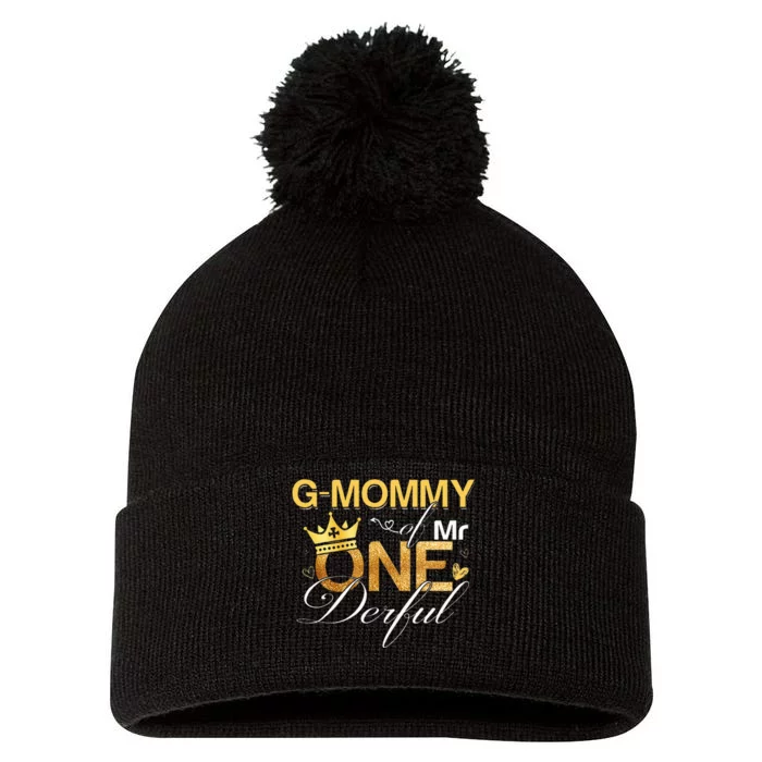 G Mommy Mr Onederful 1st Birthday First One Derful Matching Pom Pom 12in Knit Beanie