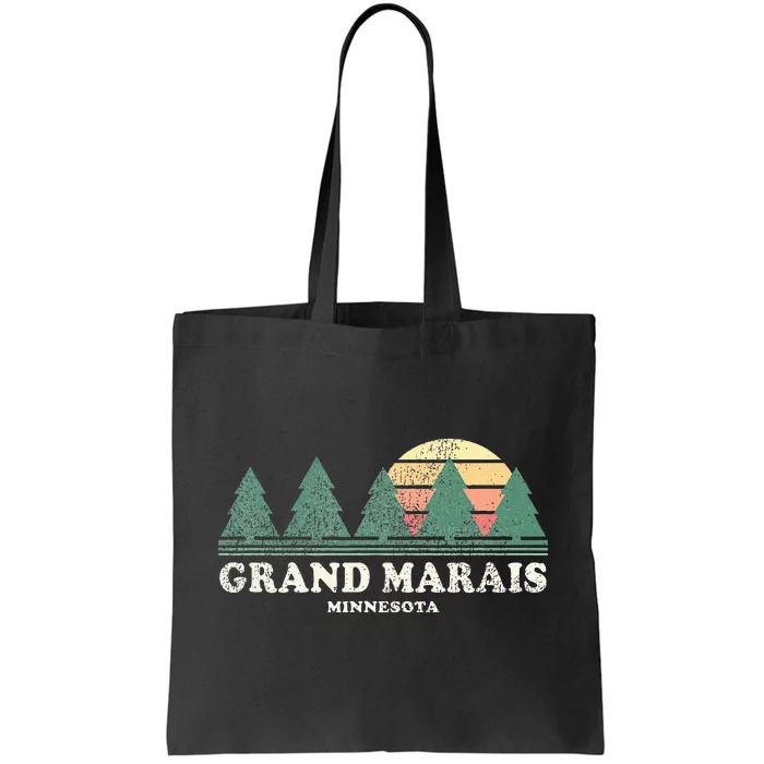 Grand Marais Mn Vintage Throwback Retro 70s Design Tote Bag