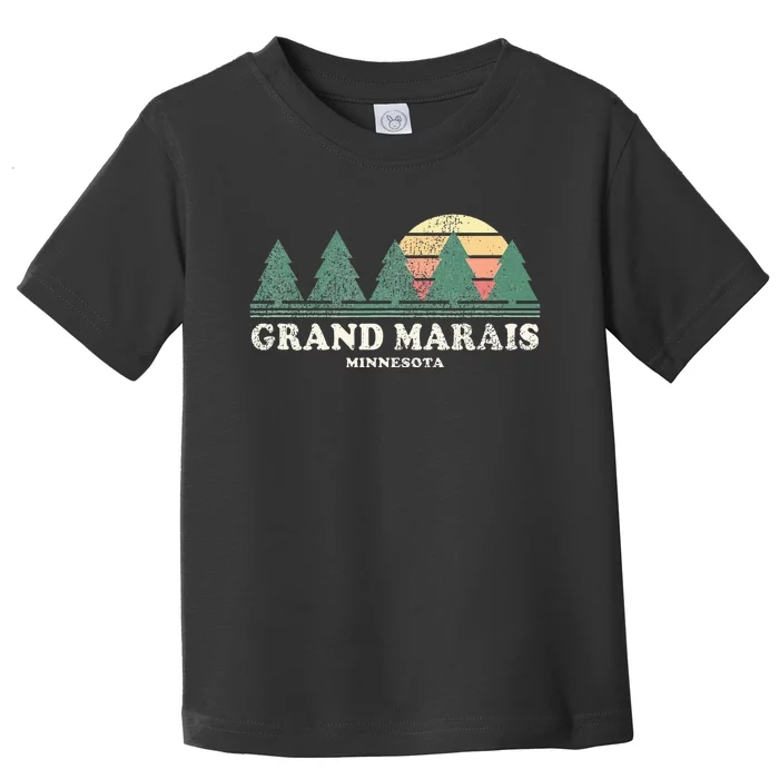 Grand Marais Mn Vintage Throwback Retro 70s Design Toddler T-Shirt