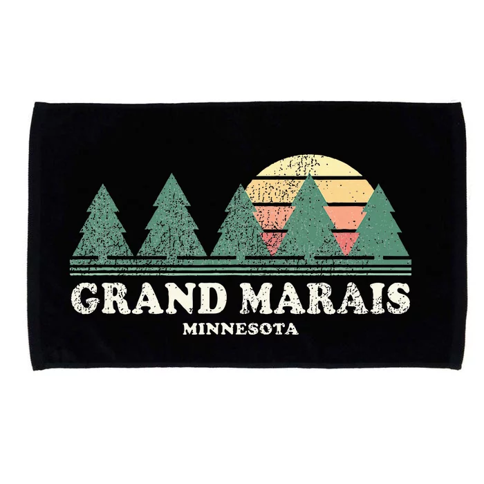 Grand Marais Mn Vintage Throwback Retro 70s Design Microfiber Hand Towel