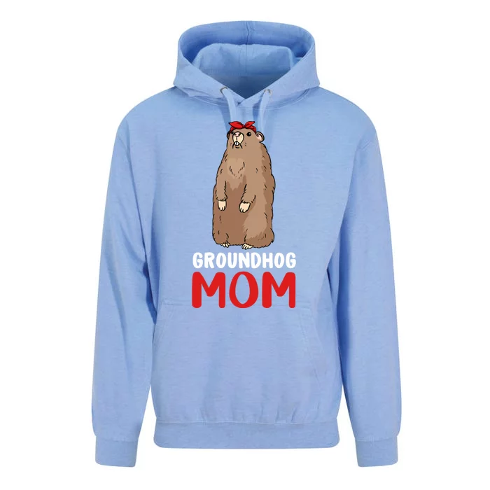 Groundhog Mom Mama Cute Woodchuck Funny Groundhog Day Gift Unisex Surf Hoodie