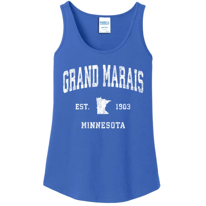 Grand Marais Minnesota Mn Vintage Athletic Ladies Essential Tank