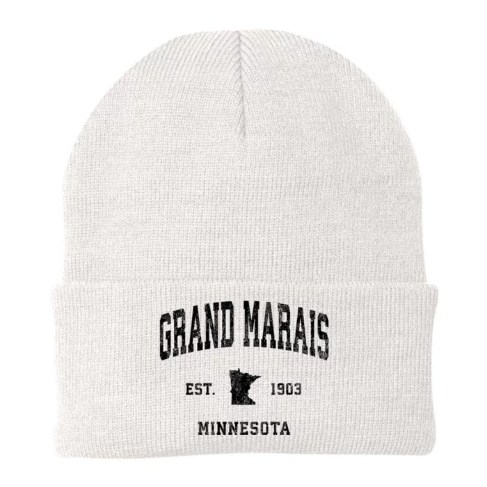 Grand Marais Minnesota Mn Vintage Athletic Knit Cap Winter Beanie