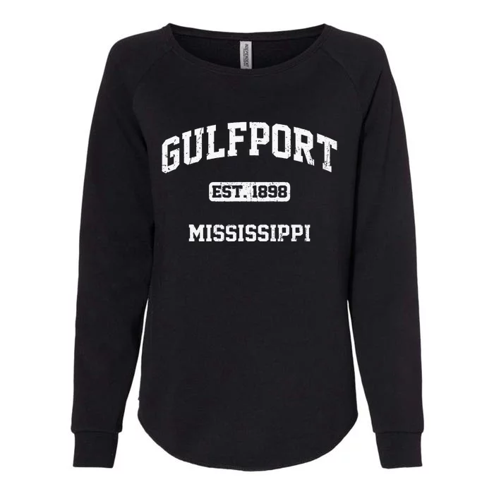 Gulfport Mississippi MS Vintage State Athletic Style Womens California Wash Sweatshirt