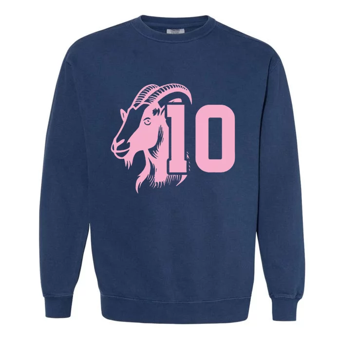 Goat Miami Mvp 10 Greatest Of All Time Garment-Dyed Sweatshirt