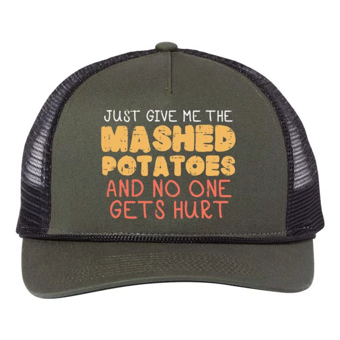 Give Me Mashed Potatoes Funny Thanksgiving Retro Rope Trucker Hat Cap