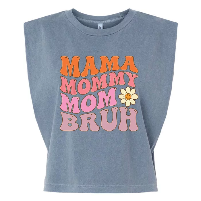 groovy Mama Mommy Mom Bruh funny mother's day for moms Garment-Dyed Women's Muscle Tee