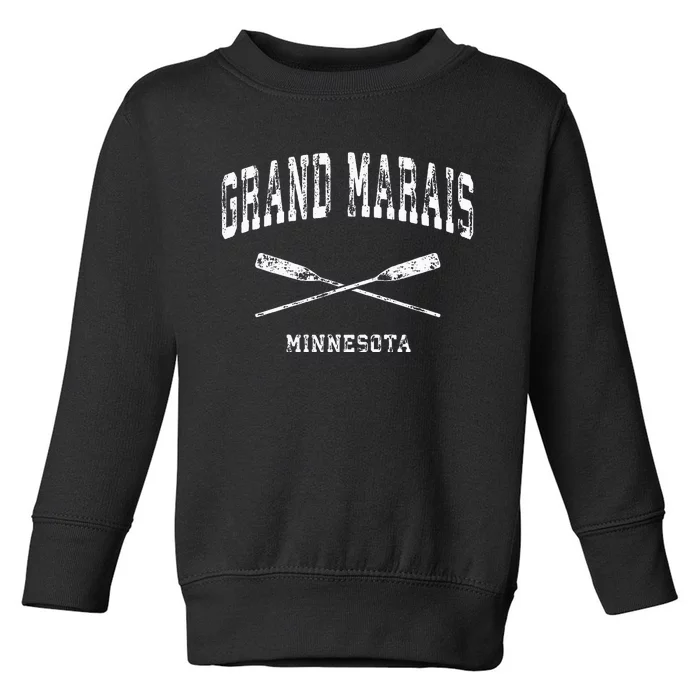 Grand Marais Minnesota Vintage Nautical Crossed Oars Toddler Sweatshirt