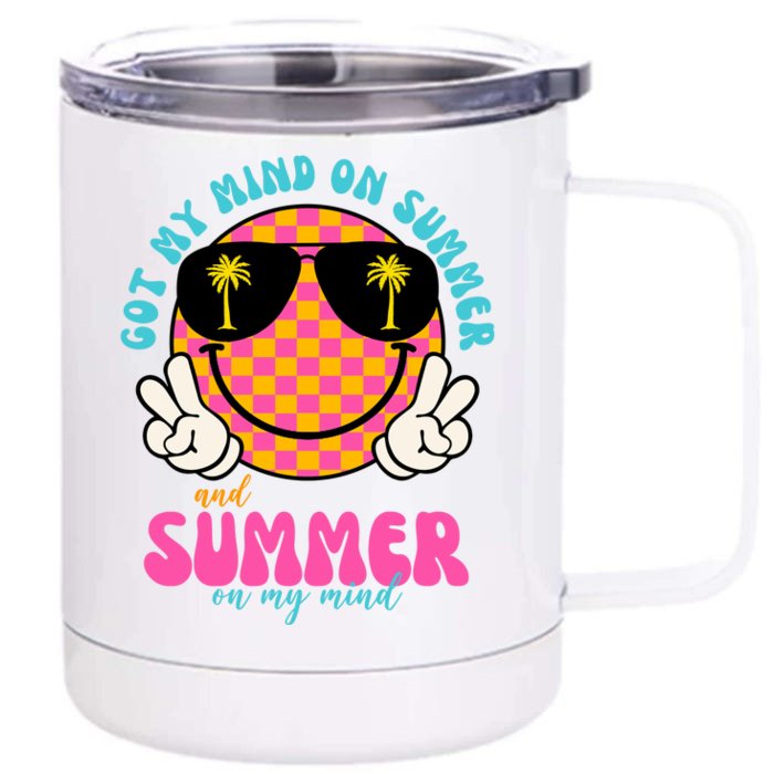 Got My Mind On Summer And Summer On My Mind Peace Smile Front & Back 12oz Stainless Steel Tumbler Cup