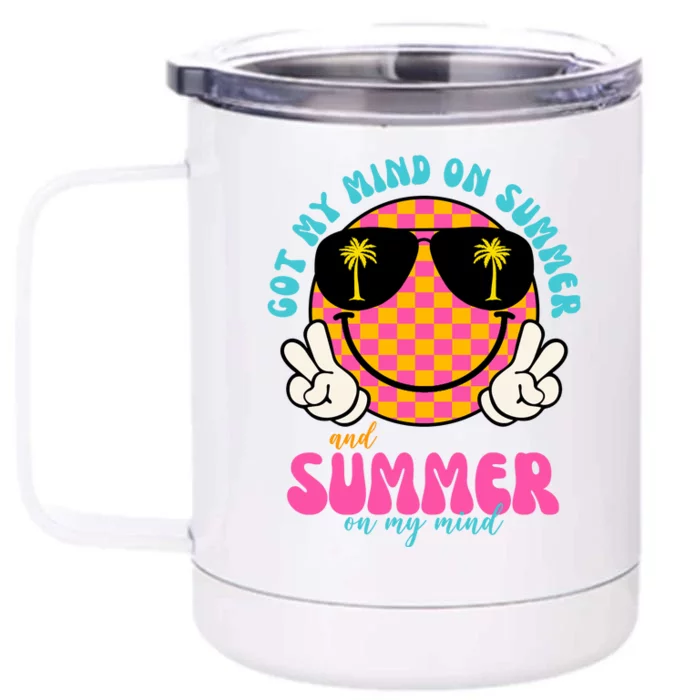 Got My Mind On Summer And Summer On My Mind Peace Smile Front & Back 12oz Stainless Steel Tumbler Cup