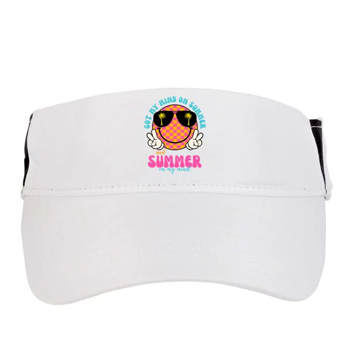 Got My Mind On Summer And Summer On My Mind Peace Smile Adult Drive Performance Visor