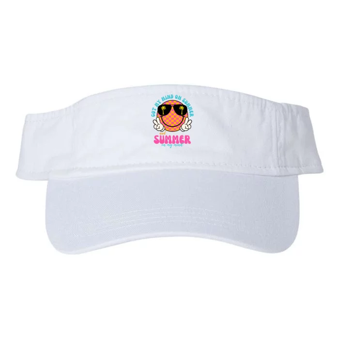 Got My Mind On Summer And Summer On My Mind Peace Smile Valucap Bio-Washed Visor