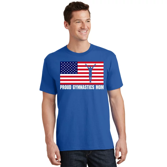 Gymnastics Mom (Male Gymnast And Usa Flag) Meaningful Gift T-Shirt