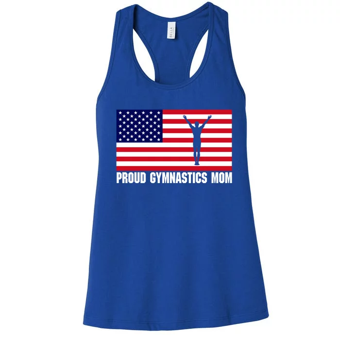 Gymnastics Mom (Male Gymnast And Usa Flag) Meaningful Gift Women's Racerback Tank