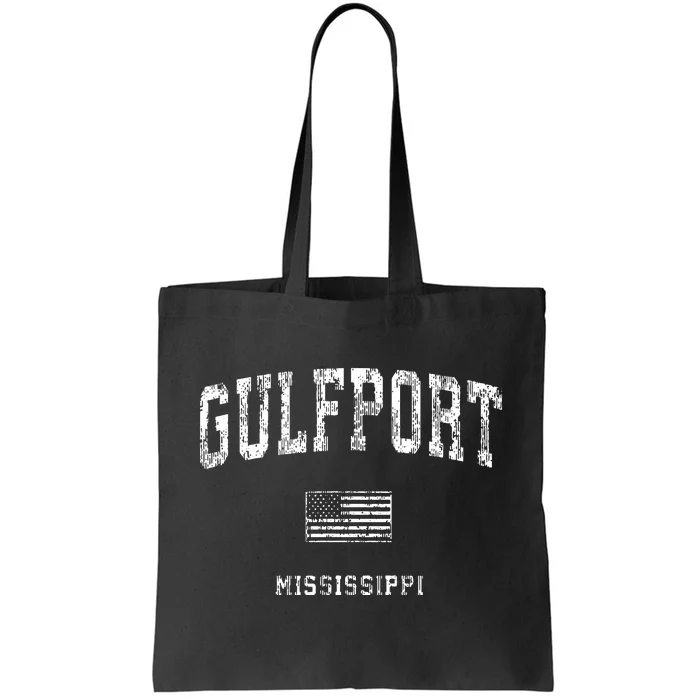 Gulfport Mississippi Ms Vintage American Flag Tote Bag