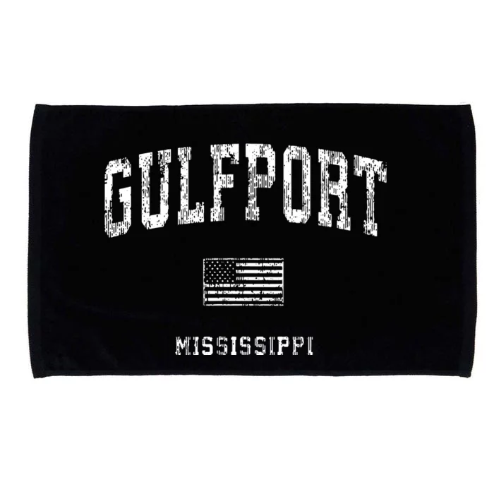 Gulfport Mississippi Ms Vintage American Flag Microfiber Hand Towel