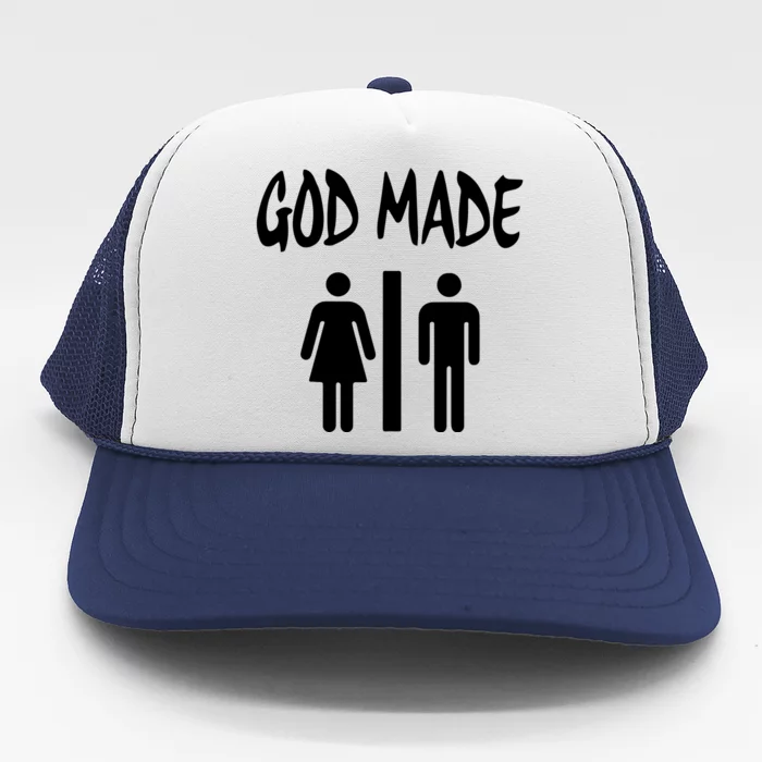 God Made Men Women Funny Christian Trucker Hat