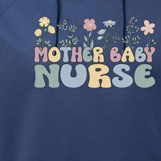 Groovy Mother Nurse Flowers Postpartum Nurse Gift Performance Fleece Hoodie