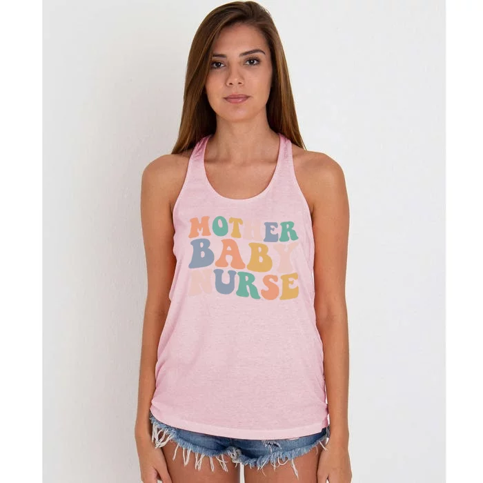 Groovy Mother Nurse Postpartum Mom Nursing Gift Women's Knotted Racerback Tank