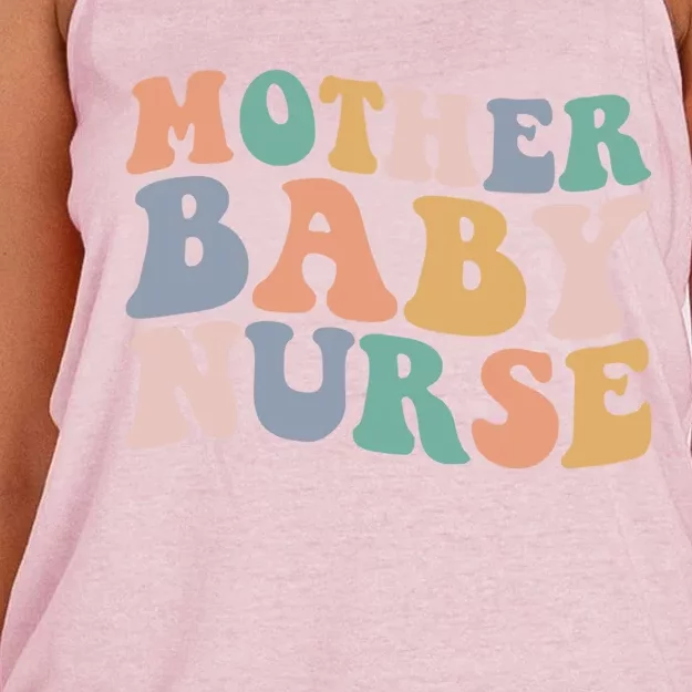 Groovy Mother Nurse Postpartum Mom Nursing Gift Women's Knotted Racerback Tank