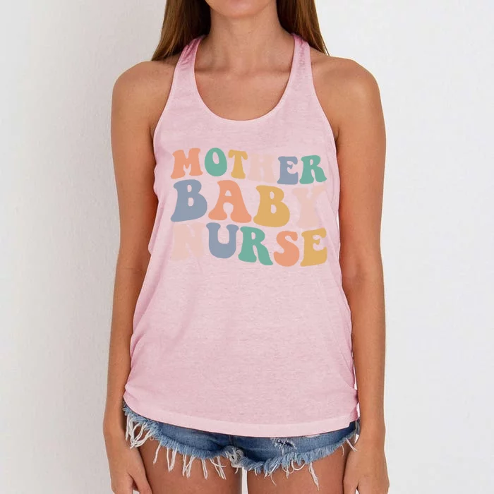 Groovy Mother Nurse Postpartum Mom Nursing Gift Women's Knotted Racerback Tank