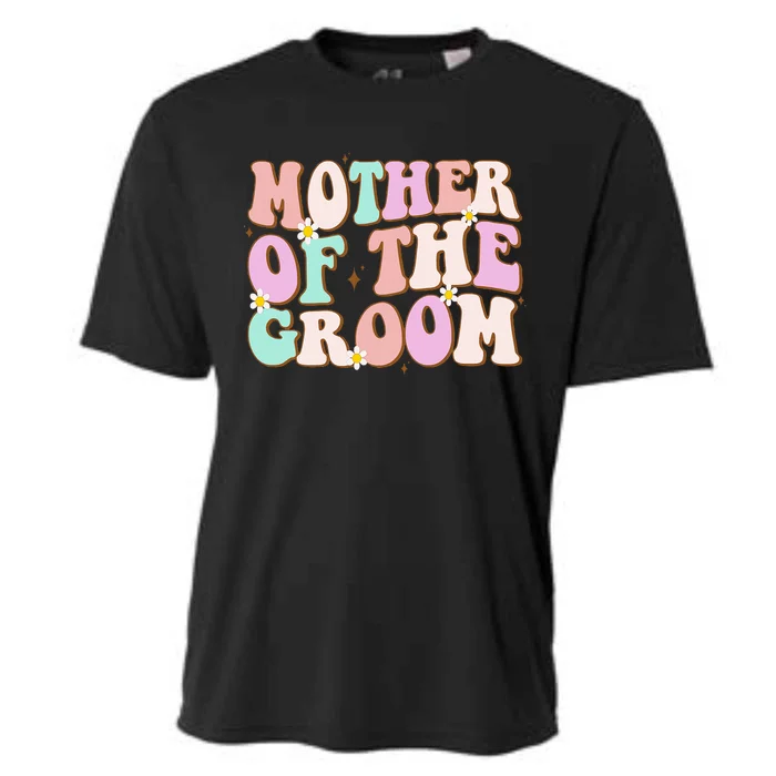 Groovy Mother Of The Groom Wedding Shower Mom From Groom Cooling Performance Crew T-Shirt