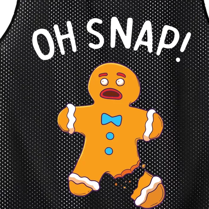 Gingerbread Man Oh Snap Christmas Funny Cookie Baking Gift Short Sleeve Mesh Reversible Basketball Jersey Tank