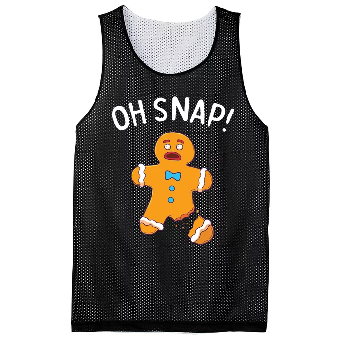 Gingerbread Man Oh Snap Christmas Funny Cookie Baking Gift Short Sleeve Mesh Reversible Basketball Jersey Tank