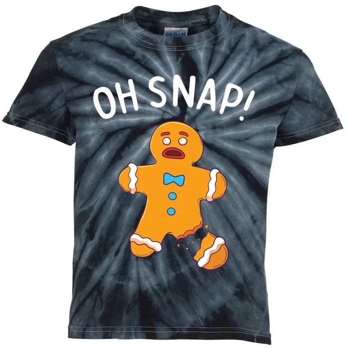 Gingerbread Man Oh Snap Christmas Funny Cookie Baking Gift Short Sleeve Kids Tie-Dye T-Shirt