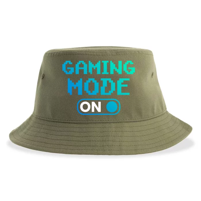 Gaming Mode On Gamers Pixelated Quote Cute Gift Sustainable Bucket Hat