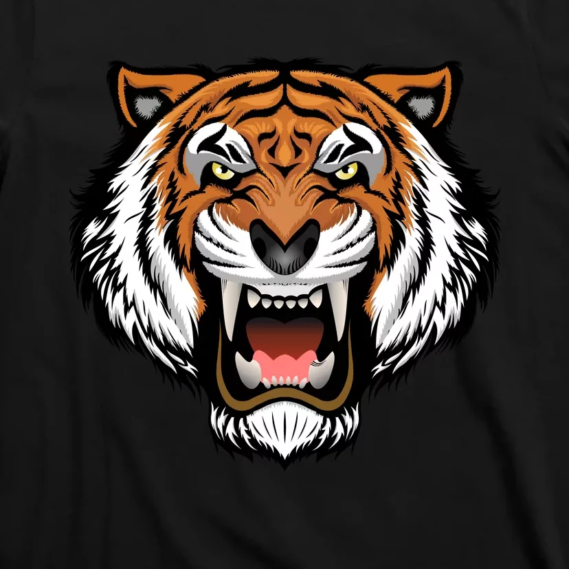 Growling Mouth Open Bengal Tiger T-Shirt