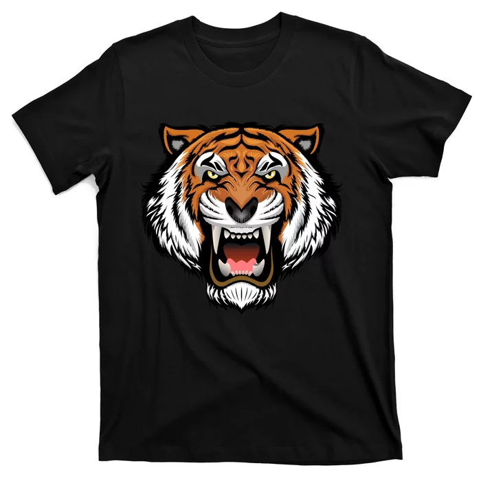 Growling Mouth Open Bengal Tiger T-Shirt