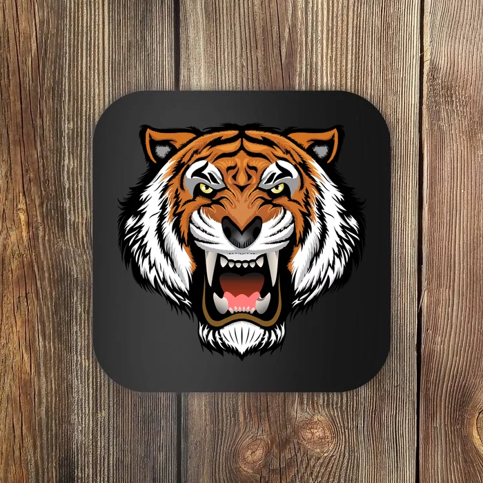 Growling Mouth Open Bengal Tiger Coaster