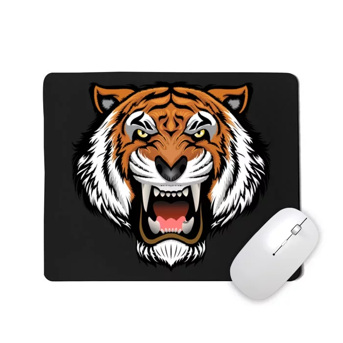 Growling Mouth Open Bengal Tiger Mousepad