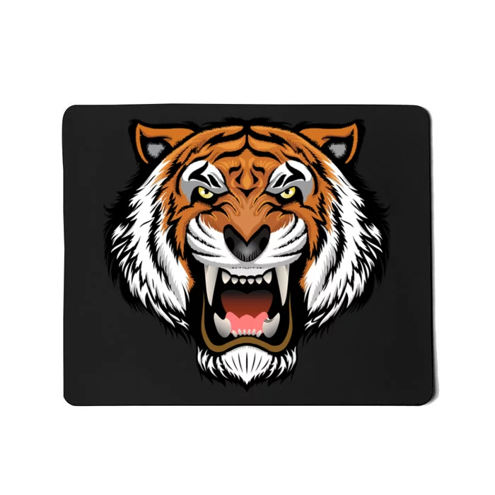 Growling Mouth Open Bengal Tiger Mousepad