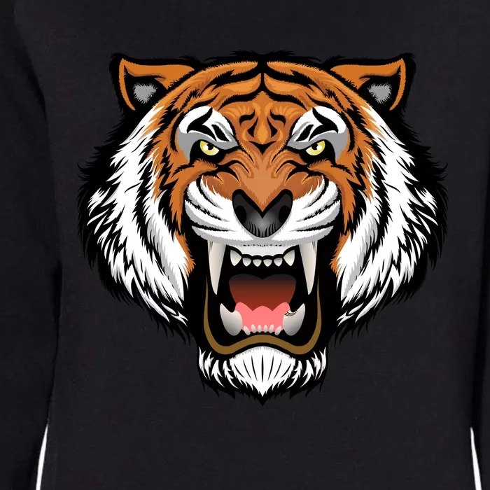 Growling Mouth Open Bengal Tiger Womens California Wash Sweatshirt