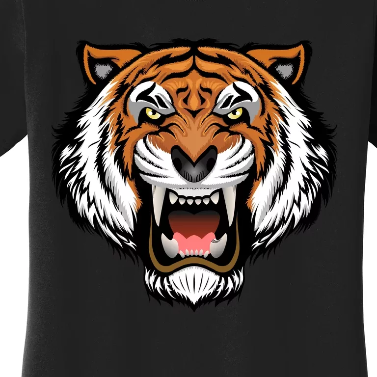 Growling Mouth Open Bengal Tiger Women's T-Shirt