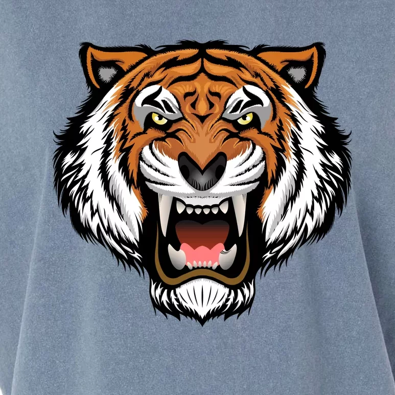 Growling Mouth Open Bengal Tiger Garment-Dyed Women's Muscle Tee