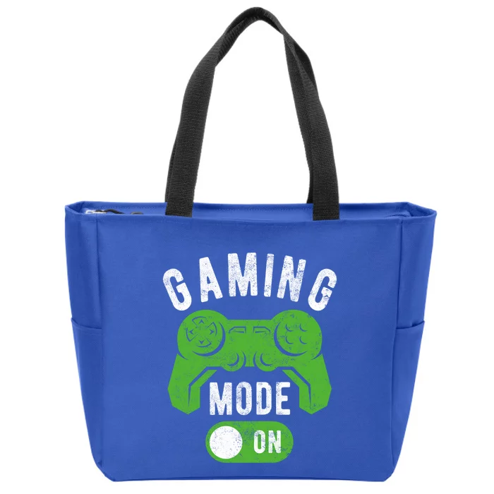 Gaming Mode On Funny Gamer Life Cool Novelty Gamer Gift Zip Tote Bag