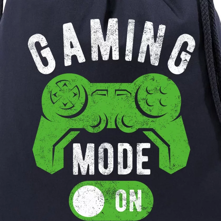 Gaming Mode On Funny Gamer Life Cool Novelty Gamer Gift Drawstring Bag