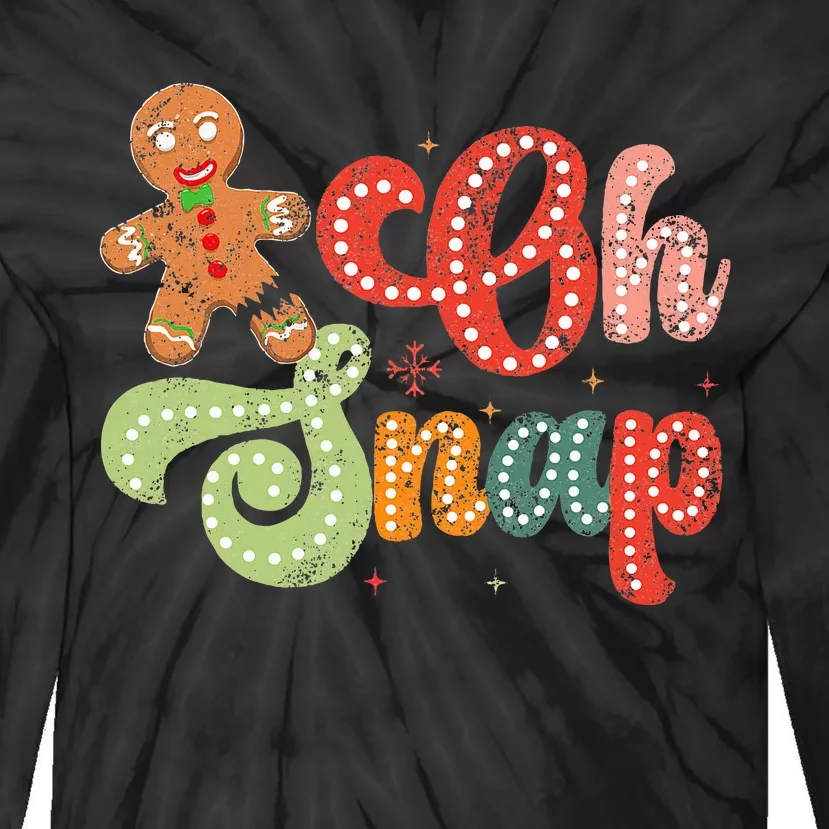 Gingerbread Man Oh Snap Christmas Tie-Dye Long Sleeve Shirt