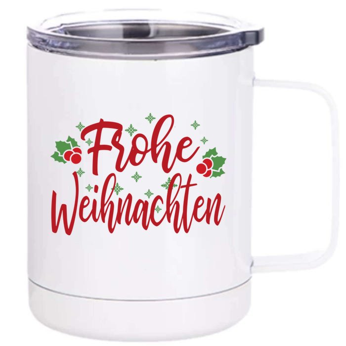 German Matching Ornaments Merry Christmas Frohe Weihnachten Merry Christmas Front & Back 12oz Stainless Steel Tumbler Cup